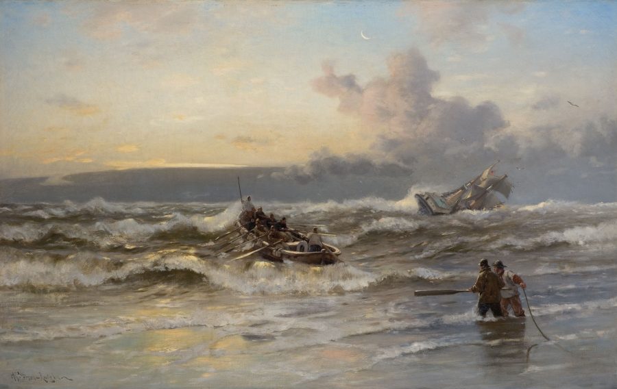 Heinrich Petersen-Angeln - Ausfahrendes Rettungsboot
