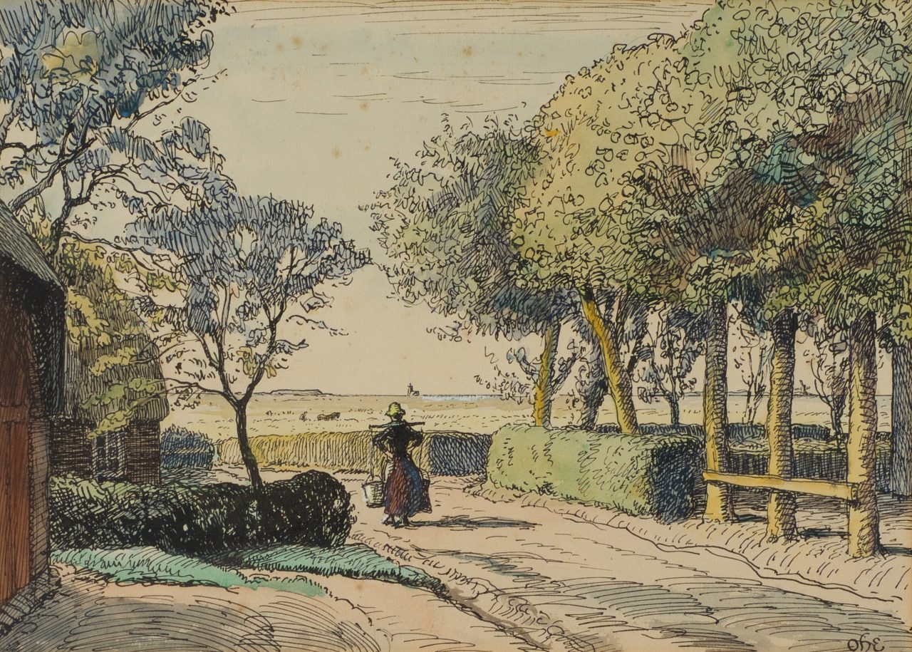 Otto Heinrich Engel - Dorfgasse in Alkersum