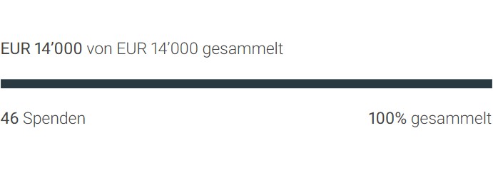 Fortschrittsbalken zum erfolgreichen Spendenprojekt